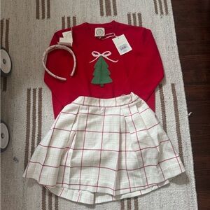 The Beaufort Bonnet Company size 7 girls Christmas outfit and headband